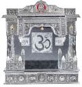 Puja Mandir - Wooden Hindu Temple  22" Panchmukh Mandir  - Oxidized Silver
